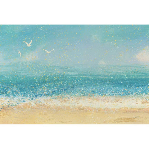 Splatter Beach I Black Modern Wood Framed Art Print with Double Matting by Wiens, James