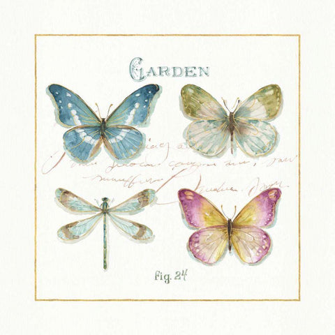 Rainbow Seeds Butterflies IV Gold Ornate Wood Framed Art Print with Double Matting by Audit, Lisa