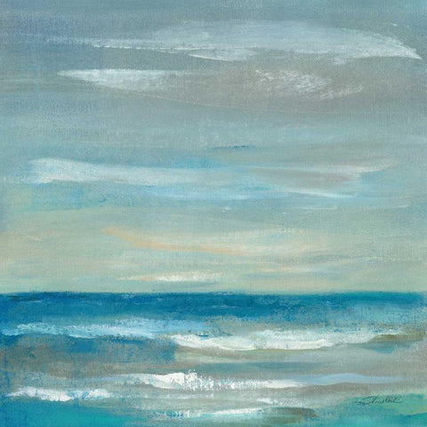 Early Morning Waves II Gold Ornate Wood Framed Art Print with Double Matting by Vassileva, Silvia