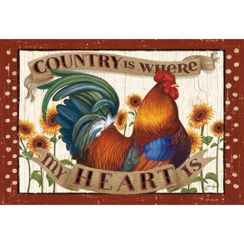 Country Heart I Dots Gold Ornate Wood Framed Art Print with Double Matting by Penner, Janelle