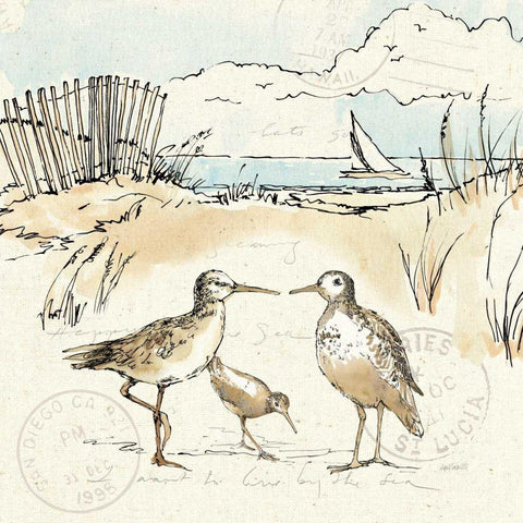 Coastal Breeze XI Black Ornate Wood Framed Art Print with Double Matting by Tavoletti, Anne