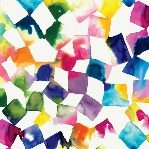 Colorful Cubes Black Modern Wood Framed Art Print by Wild Apple Portfolio