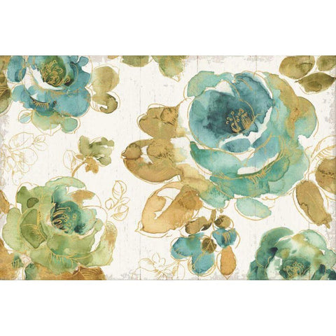 My Greenhouse Roses I on Wood Gold Ornate Wood Framed Art Print with Double Matting by Audit, Lisa