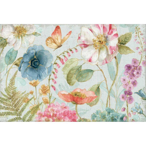 Rainbow Seeds Flowers I Gray Gold Ornate Wood Framed Art Print with Double Matting by Audit, Lisa
