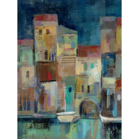 Evening I Port II Black Modern Wood Framed Art Print with Double Matting by Vassileva, Silvia