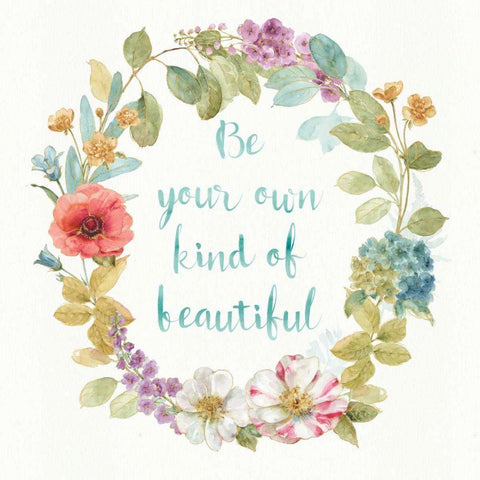 Rainbow Seeds Wreath II Black Modern Wood Framed Art Print with Double Matting by Audit, Lisa