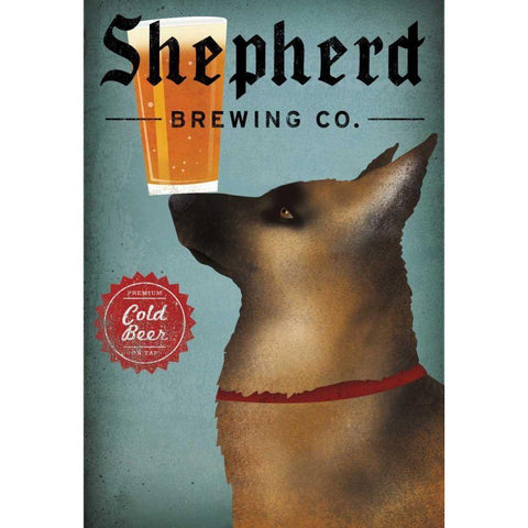 Shepherd Brewing Co White Modern Wood Framed Art Print by Fowler, Ryan