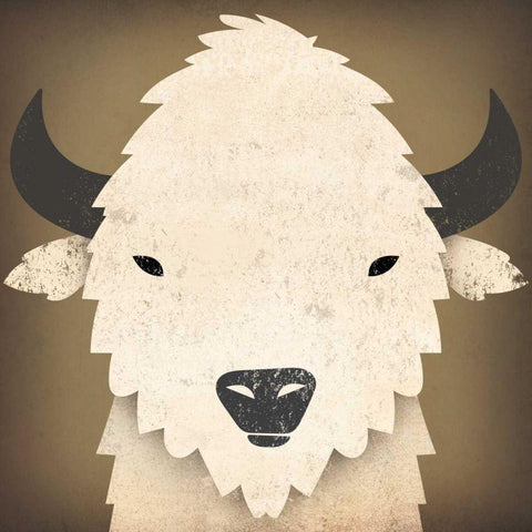 Buffalo I White Modern Wood Framed Art Print by Fowler, Ryan