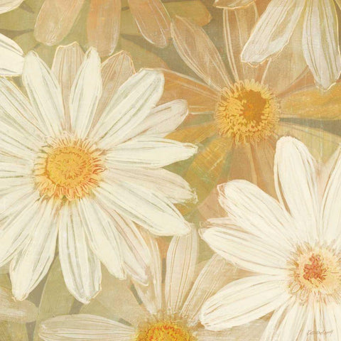 Daisy Story Square II Gold Ornate Wood Framed Art Print with Double Matting by Lovell, Kathrine