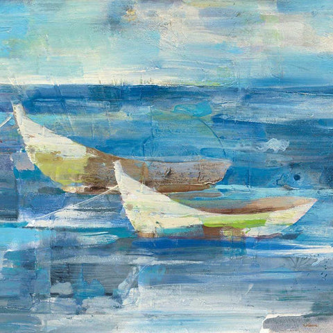 Mooring for the Day v.2 Gold Ornate Wood Framed Art Print with Double Matting by Hristova, Albena