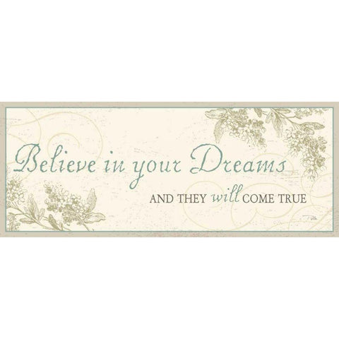 Believe in your Dreams Gold Ornate Wood Framed Art Print with Double Matting by Pela