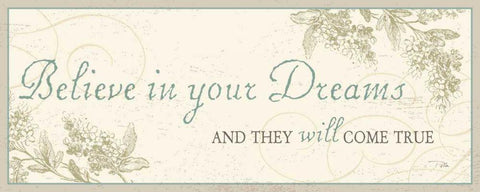 Believe in your Dreams Black Ornate Wood Framed Art Print with Double Matting by Pela