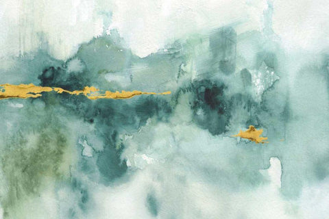 My Greehouse Abstract I Crop Blue Black Ornate Wood Framed Art Print with Double Matting by Audit, Lisa