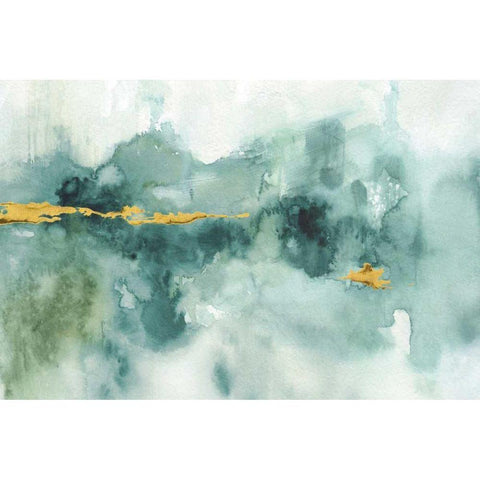 My Greehouse Abstract I Crop Blue Black Modern Wood Framed Art Print with Double Matting by Audit, Lisa