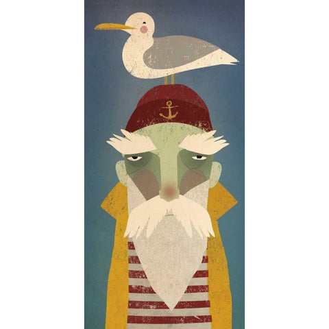 Fisherman VIII White Modern Wood Framed Art Print by Fowler, Ryan