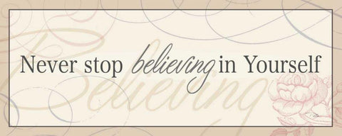 Never Stop Believing in Yourself White Modern Wood Framed Art Print with Double Matting by Pela