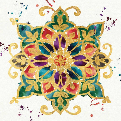 Little Jewels I Gold Ornate Wood Framed Art Print with Double Matting by Aiken, Jess