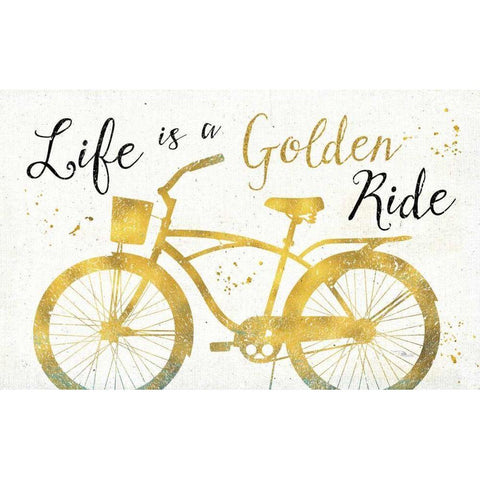Golden Ride III White Modern Wood Framed Art Print by Pela Studio