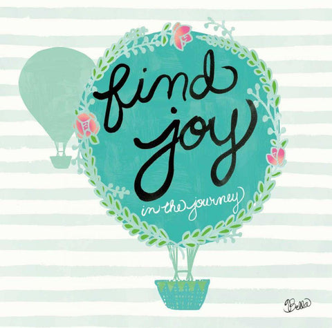 Find Joy White Modern Wood Framed Art Print with Double Matting by Studio Bella