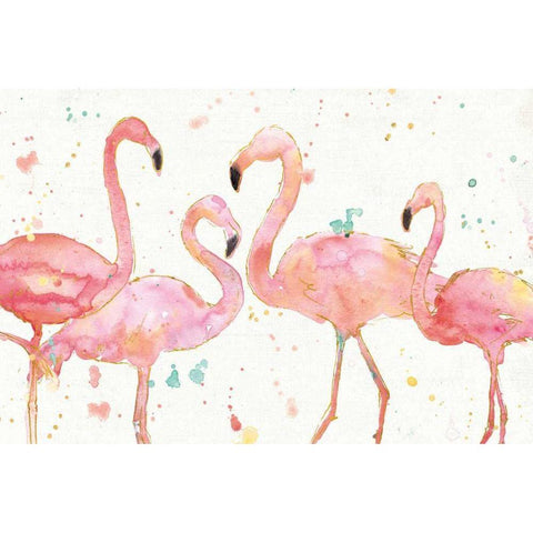 Flamingo Fever I White Modern Wood Framed Art Print by Tavoletti, Anne
