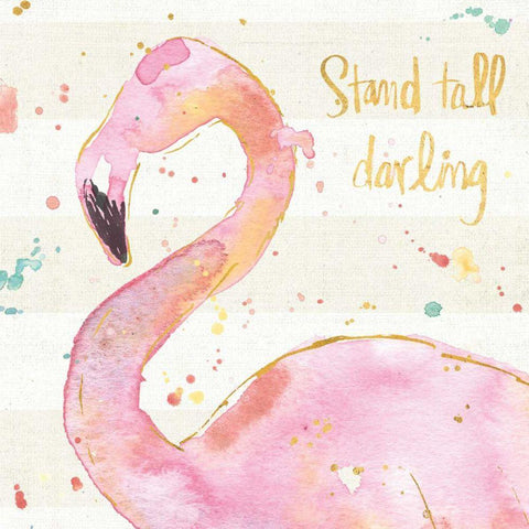 Flamingo Fever III Gold Ornate Wood Framed Art Print with Double Matting by Tavoletti, Anne