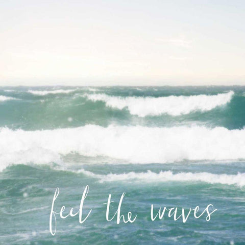 Feel the Waves White Modern Wood Framed Art Print with Double Matting by Marshall, Laura