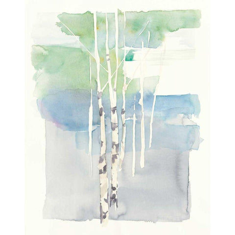 Aspens I White Modern Wood Framed Art Print by Tillmon, Avery