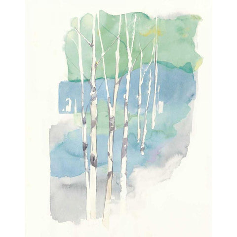 Aspens II Black Modern Wood Framed Art Print with Double Matting by Tillmon, Avery