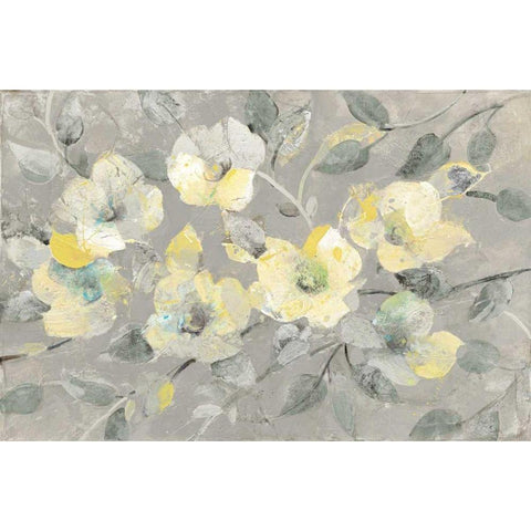 Fading Spring Gray White Modern Wood Framed Art Print by Hristova, Albena