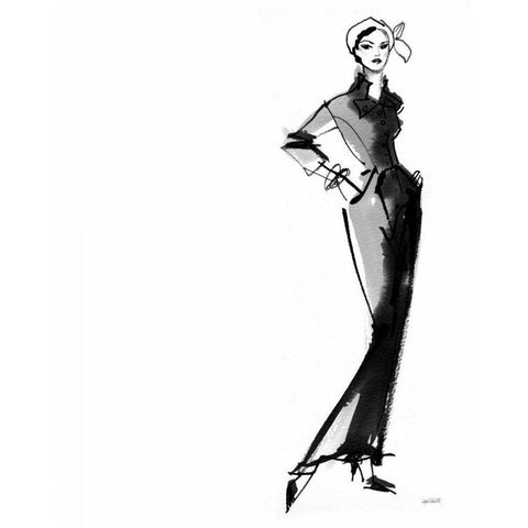 Fifties Fashion III Black Modern Wood Framed Art Print by Tavoletti, Anne