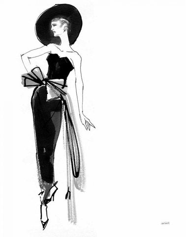 Fifties Fashion IV Black Ornate Wood Framed Art Print with Double Matting by Tavoletti, Anne