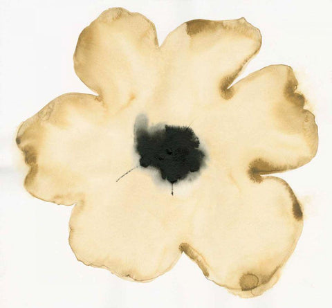 Suede Fleur II White Modern Wood Framed Art Print with Double Matting by Novak, Shirley