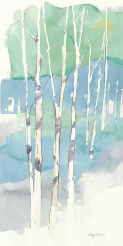 Aspens Panel II v.2 White Modern Wood Framed Art Print with Double Matting by Tillmon, Avery