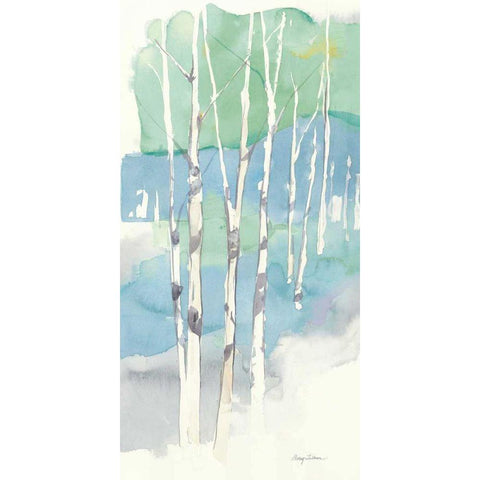 Aspens Panel II v.2 Black Modern Wood Framed Art Print with Double Matting by Tillmon, Avery