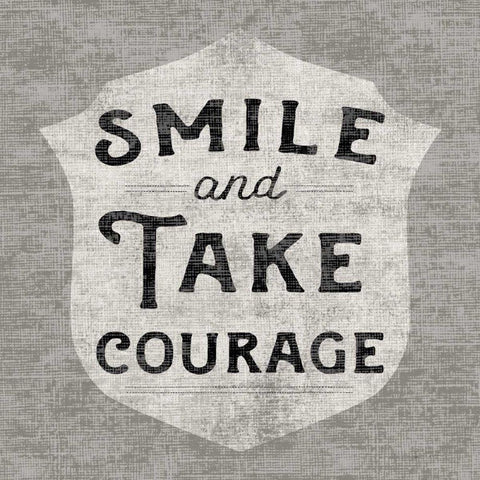 Take Courage White Modern Wood Framed Art Print with Double Matting by Schlabach, Sue