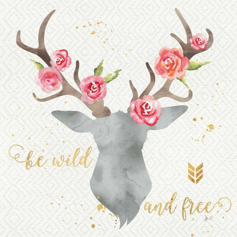 Wild Bohemian I White Modern Wood Framed Art Print with Double Matting by Aiken, Jess