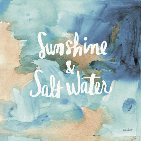 Coastal Breeze Quotes I Black Ornate Wood Framed Art Print with Double Matting by Tavoletti, Anne