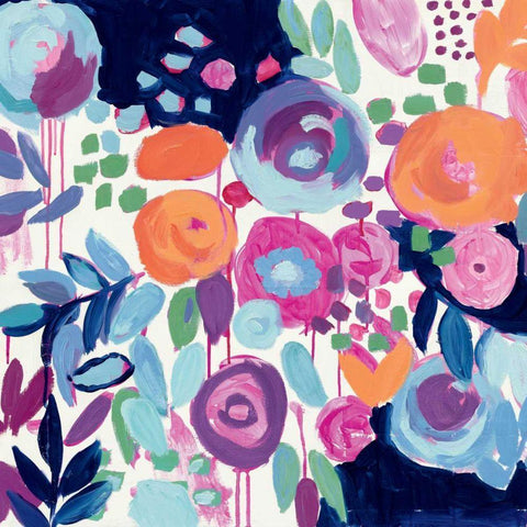 Garden Riot Crop White Modern Wood Framed Art Print by Wild Apple Portfolio