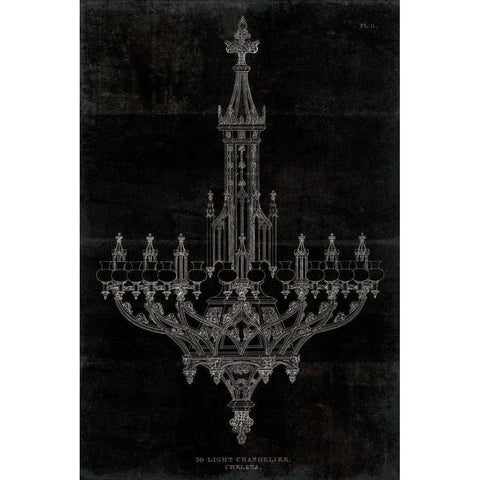 Ornamental Metal Work Chandelier Gold Ornate Wood Framed Art Print with Double Matting by Wild Apple Portfolio