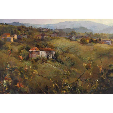 Overlooking The Valley Crop Black Modern Wood Framed Art Print by Hageman, Marilyn