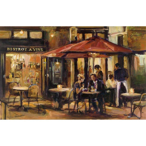 Bistrot a Vins Warm White Modern Wood Framed Art Print by Hageman, Marilyn