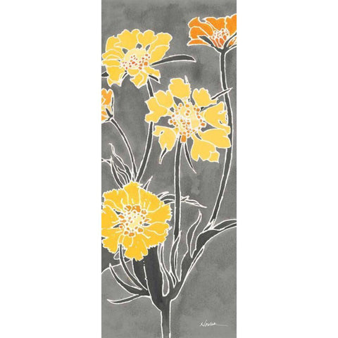 Cloisonne Beauty II Gray Black Modern Wood Framed Art Print with Double Matting by Novak, Shirley