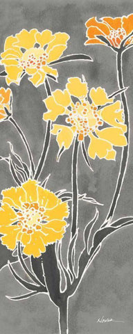 Cloisonne Beauty II Gray White Modern Wood Framed Art Print with Double Matting by Novak, Shirley