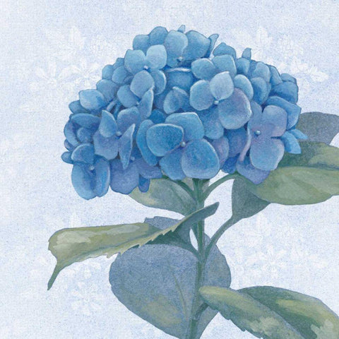 Blue Hydrangea IV Black Ornate Wood Framed Art Print with Double Matting by Grove, Beth