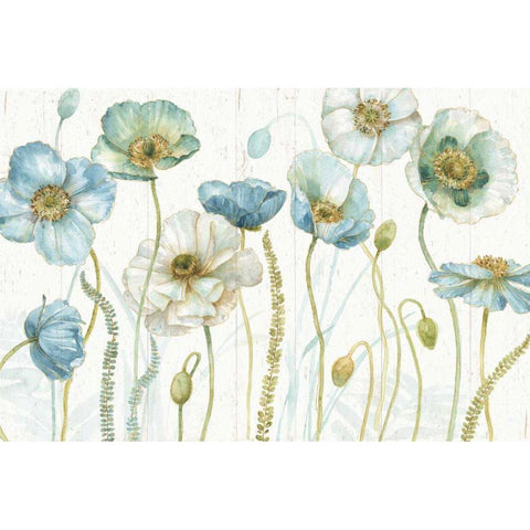 My Greenhouse Flowers I on Wood White Modern Wood Framed Art Print by Audit, Lisa