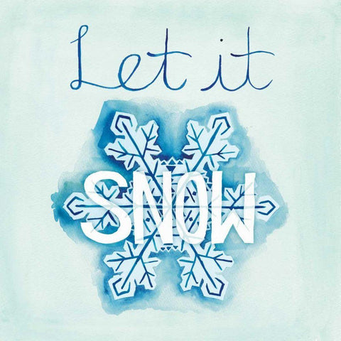 Snowflake Sayings I White Modern Wood Framed Art Print with Double Matting by DeNeige, Elyse