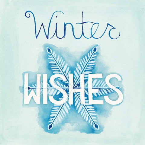 Snowflake Sayings II White Modern Wood Framed Art Print with Double Matting by DeNeige, Elyse