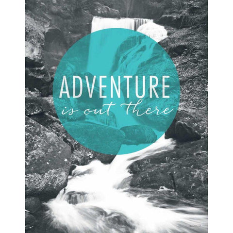 Adventure is Out There White Modern Wood Framed Art Print by Marshall, Laura