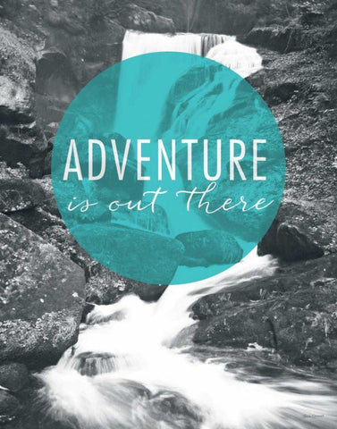 Adventure is Out There White Modern Wood Framed Art Print with Double Matting by Marshall, Laura
