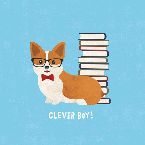 Good Dogs Corgi Bright White Modern Wood Framed Art Print by Hershey, Moira